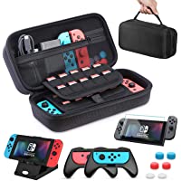 Los mejores  - Funda para Nintendo Switch- HEYSTOP 11 en 1 Nintendo Switch Estuche portátil Incluye 2 Joy-Con Grips para Nintendo…